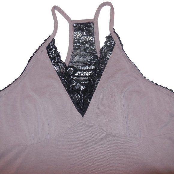 Camisole top raceback NEW spaghetti straps stretchy mauve color cami - Picture 6 of 8